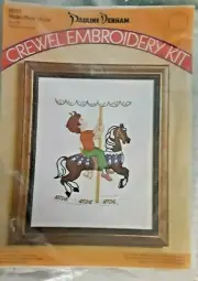 Vintage Crewel Embroidery Sewing Project Kit #6051 HORSE RIDE Pauline Denham (H)