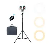 14" Ring Light with 210cm Tripod Stand and 4 Phone Holders,Dimmable LED Ring Lig