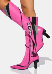 [Namilia] Pink Vegan Dick Heel Motocross Boots