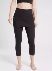 Athleta Leggings Women’s XL Black NWT Elation 2-in-1 Capri Skirt Yoga Athleisure