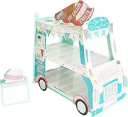 HaakLux 3 Tier Van Cake Stand,Ice Cream Truck Cart Decorations,Ice Cream Baby Shower,Bus Cupcake Stands,Ice Cream Holder Display for Birthday Party Candy Supplies