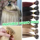 Micro Nano Beads Tip Human Hair Extensions Double Drawn Thick Balayage 100g-200g
