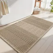 Waffle Bath-Mat Super Absorbent Bath Mats for Bathroom Boho Bathroom Rugs Non...