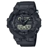 在飛比找momo購物網優惠-【CASIO 卡西歐】G-SHOCK全黑酷炫雙顯錶(GA-7