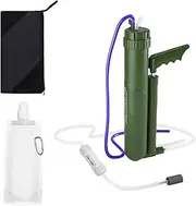 Backpacking Water Filter - 0.0001 Micron Water Purification for Drinking, Hand Pump,Survival Gear Camping Water System High Precision for Safe Drinking Outdoor