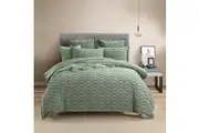 Renee Taylor Harper Jacquard Quilt Cover Pillowcase Bedding Set Juniper