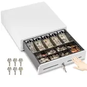 Volcora 16" Push Open Cash Register Drawer for Point of Sale (POS) System, Wh...