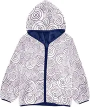 [GuoChe] Toddler Girl Fleece Jacket Spirals Circles Light Purple Toddler Boy Outerwear Navy Blue Baby Zip Up Jacket 3T