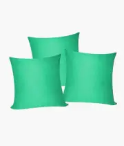 3 x Plain Satin 33x33 Light Teal Cushion Cover / Pillow Cases /Sofa Décor