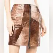 NWT Andersson Bell Chloe faux-leather patchwork skirt Size Small