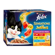 Felix Sensations Jellies Favourites Menu Wet Cat Food 12x85g