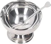 Dessert Pudding Bowls Trifle Tasting Bowls Smooth Scratchproof Resistant Easy to Clean Stainless Steel with Hotel Fork (13)
