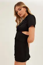 Black Cut Out Blazer Dress - Size 12, Women's Bodycon Dress