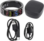Generic Smart Ring for Women Men, Water Proof Health Tracker with Display Screen & Touch Button, Health Ring, Fitness Rings for Tracking Heart Rate, Sleep, Steps & Sports Activities (10)