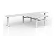 OL Agile 90Degree Shared Workstation White Top With White Base