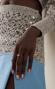 [Bea Bongiasca] Enameled 9K Yellow Gold Quartz Half Ring