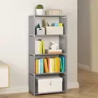 J 5-Tier Book Shelf 4 Cube Storage Tall Bookcase Shelf Assembled Freestanding