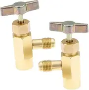 Gatuida 2pcs Refrigerant Bottle Opener Car Adapter Taps Ac Refueling Adapter Air Conditioning Refill Adapter Air Conditioner Refueling Kit Air Conditioner Control Kit Brass Golden