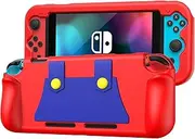 KENOBEE Silicone Case Compatible with Nintendo Switch 2017, Soft Lightweight Ergonomic Grip Protective Cover with Shock-Absorption and Anti-Scratch Design for Switch Console, Red