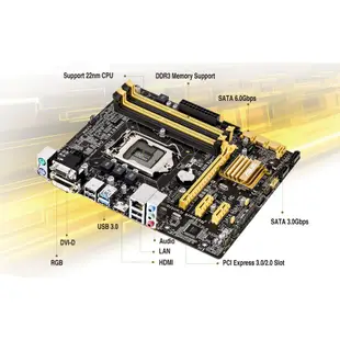 ASUS 華碩 H97 B85 1150 主機板 四記憶體插槽 i7 4770 4790 i5 4670 4590 參考