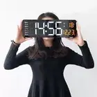 Large LED Digital Wall Clock Temperature Date Day Display USB Remote Control BE