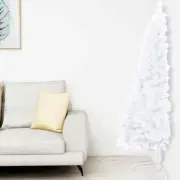 NNEVL Artificial Half Christmas Tree with Stand White 180 cm PVC