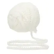 25 Yards Pom Pom Trim Ribbon, 0.5" Wide White Ball Fringe Trim