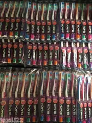 144 Lot Reach Total Care Floss Clean Toothbrush Adult- Soft- Bulk