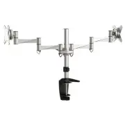 Brateck Dual Monitor Elegant Aluminium W/arm&Desk Clamp Silver Vesa75/100mm Up To27' Monitors Arms and Stands - BT-LDT02-C024