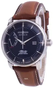 Zeppelin Atlantik Blue Dial Leather Strap 26 Jewels Automatic 84623 Mens Watch
