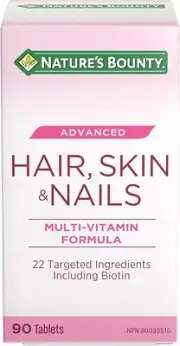 Nature's Bounty Hair, Skin & Nails Advanced With Biotin, 90 Tablets