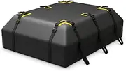 Costway 595 L Car Roof Bag,100% Waterproof Roof Top Luggage Bag, Non-slip Mat,Drawstring Storage Bag, Combination Lock, Roof Top Luggage Bag for Various Cars/Vehicles with/without Rack w/ 6 Door Hooks