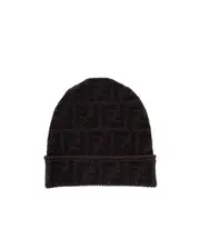 monogram-pattern beanie One size Black