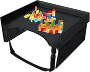 Car Seat Table | Lap Tray for Toddlers in Car Seat - Table with Adjustable Straps Lap Table Organiser with Pockets Essential for Travel with Plane, Truck and Camping