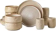 [STONE BY MERCER PROJECT] SHOSAI Stoneware 16-Piece Dinnerware Set, Sand