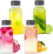 10 OZ Plastic Juice Bottles, Reusable Bulk Beverage Containers, for Juice, Milk and Other Beverages, 4 Pcs.