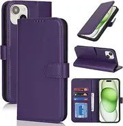 for iPhone 14 Plus 15 Plus Case Leather Wallet with Card Holders Money Slots Magnetic Flip Cover SunYoo Case 騁ui Portefeuille Femmes Coque Porte Feuille Carte for iPhone 14Plus 15Plus Purple