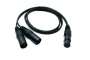 SYSTEM-S Audio XLR Cable 100 CM 3 Pin 2x Plug To Socket Adapter IN Black