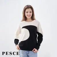 在飛比找momo購物網優惠-【PESCE】長袖圓領套頭毛衣、Cashmere喀什米爾造型