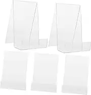 Angoily 5pcs Transparent Acrylic Book Stand Bookshelf Holder for Organizing Books and Magazines Elegant Display for Home Office School Use