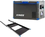 Kings 60L Camping Fridge Freezer Portable Cooler + Kings Medium 60L Fridge Slide