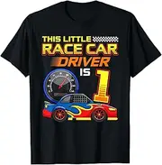 X.Style Race Car Driver 1st Birthday 1 Year Old Toddler Boy Racing ds983 T-Shirt (S) Black