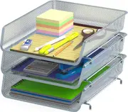 3-Tier Stackable Document Trays - Silver