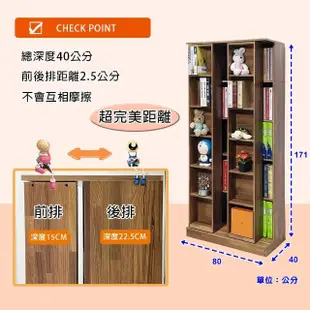 【ONE生活】雙排活動書櫃 大容量書櫃(4色可選 大書櫃寬2.6呎)