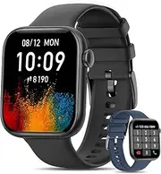 AooDen Smart Watch Men(Answer/Make Calls), 2022 Newest 1.8'' Bluetooth for Android iPhones, 5ATM Waterproof Outdoor Fitness Tracker with AI Voice/Heart Rate/SpO2/Sleep Monitor, Smartwatch Black