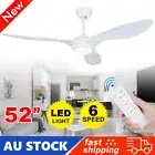 52'' LED Ceiling Fan with Light Home Fans Remote Control DC Motor 3 Blades Timer