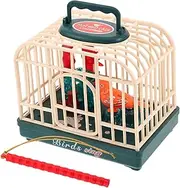 LALADEFIEE Sound Activated Bird Cage Interactive Play with Realistic Bird Sounds Motion Activated Lights for Outdoor Fun Engaging