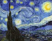 Vincent van Gogh Starry Night Ceramic Mural Backsplash Bath Tile #2186
