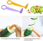 Carrot Spiral Slicer Kitchen Gadget Vegetable Magic Peeler Cutting Potato Cutter Cook Accessory Slicer Salad Grater Food Chopper,Random Color