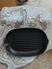 Le Creuset 32 Oval Grill Skillet Cast Iron Frying Pan Light Blue RARE